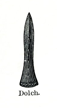 Dagger from prehistoric stilt-house settlement (from Meyers Lexikon, 1896, 13/754/755)
