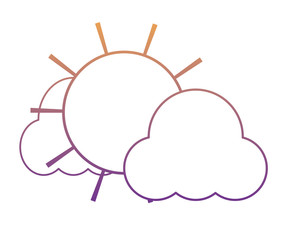 Clouds and icon over white background, colorful design. vector illustration