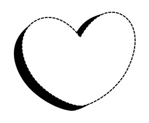Heart shape icon over white background, vector illustration