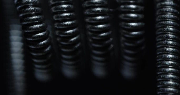 Coil of vape, macro shot. 4K. 
