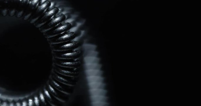 Coil of vape, macro shot. 4K. 
