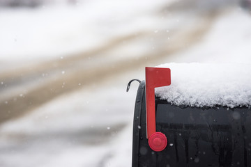 Mailbox along a snowy road