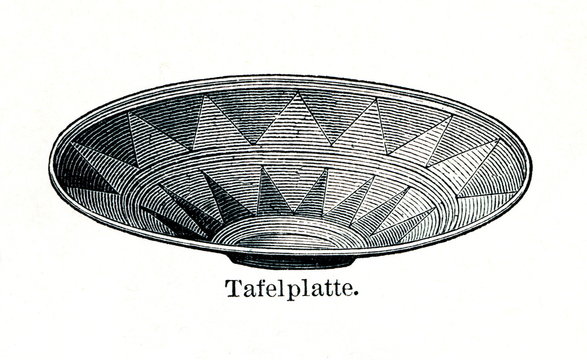 Plate from prehistoric stilt-house settlement (from Meyers Lexikon, 1896, 13/754/755)