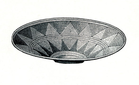 Plate from prehistoric stilt-house settlement (from Meyers Lexikon, 1896, 13/754/755)