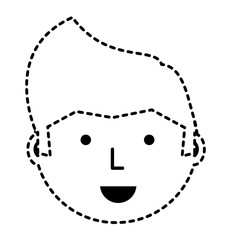 Cartoon man face icon over white background, vector illustration