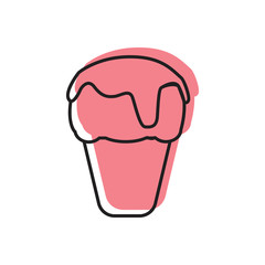 Ice cream icon, doodle style