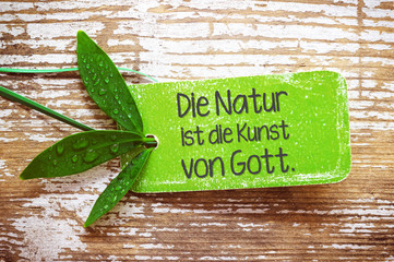 Die Natur ist die Kunst von Gott.