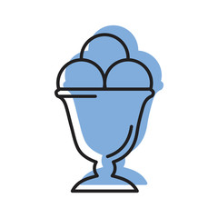 Ice cream icon, doodle style