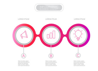 Process chart. Abstract elements of graph, options, parts or processes. Vector business template for presentation.