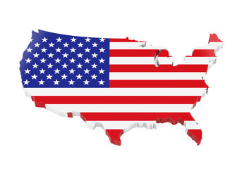 United States of America Map Flag