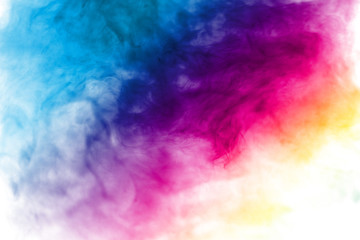 Fototapeta na wymiar Abstract multicolored smoke on white background. Abstract bright colorful smoke on background. Color clouds.