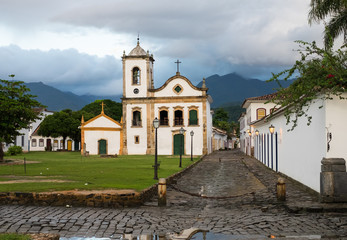 Fototapeta premium Famous church, Paraty, Rio de Janeiro, Brazil