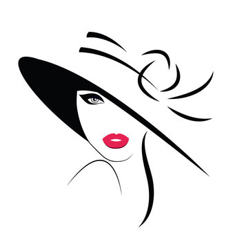 recommend clip art: Beautiful Woman in hat.