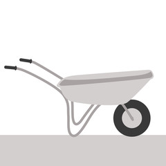 wheelbarrow vector illustration flat style profile