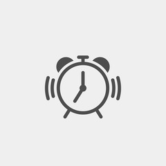 Alarm clock flat vector icon - obrazy, fototapety, plakaty