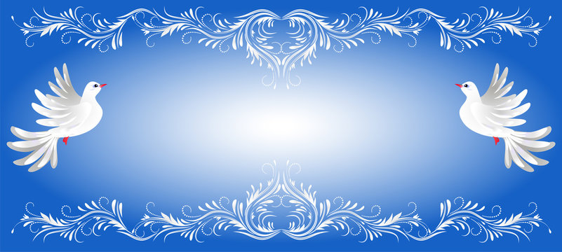 Two dove and white ornament