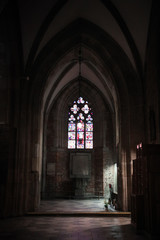 The interior of the Gothic St Elizabeth church in Wroclaw