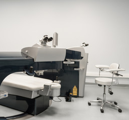 surgical room. modern medical equipment in eye hospital. medicine concept