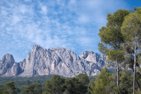 Aintana mountain rock in Alicante, Spain