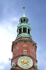 Fototapeta na wymiar Town Hall Wroclaw with a clock tower