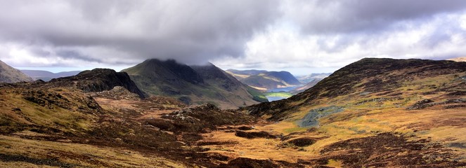 Across Haystacks to cloud covered Buttermere Fells