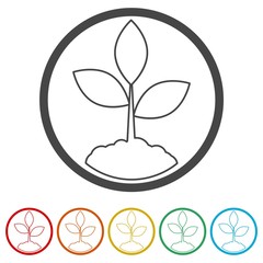 Plant sprout, Plant eco logo, 6 Colors Included