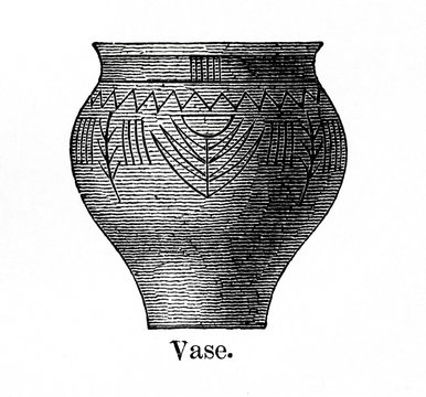Clay pot from prehistoric stilt-house settlement (from Meyers Lexikon, 1896, 13/754/755)