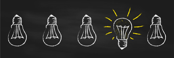 5 Glühbirnen - Tafel