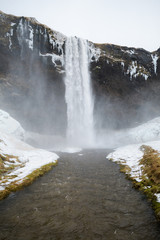 beautiful view of skogafoss waterfall, iceland