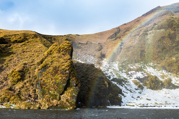 beautiful view of skogafoss waterfall, iceland
