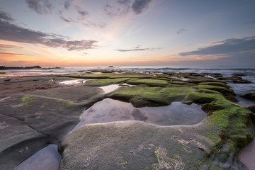 sunset seascape with beautiful sky.