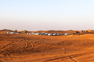 Obraz premium View sunset in the desert Rub al-Khali. United Arab Emirates