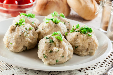 Homemade bavarian bread dumplings