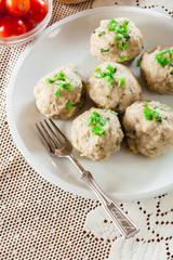 Homemade bavarian bread dumplings