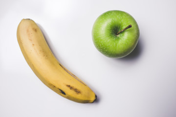 Green apple on white background