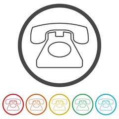 Old phone icon, Phone vector icon, Old vintage telephone symbol 