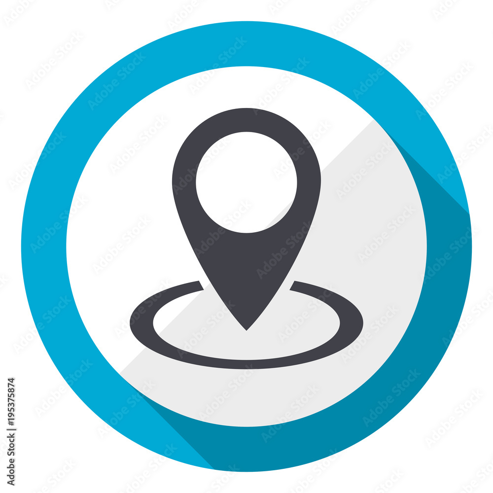 Aufkleber pointer blue flat design web icon