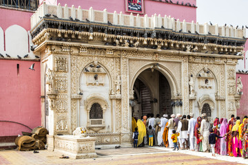 Karni Mata also known as the Temple of Rats in the village Deshnoke - India 
