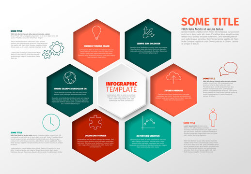 Colorful Hexagons Infographic Layout
