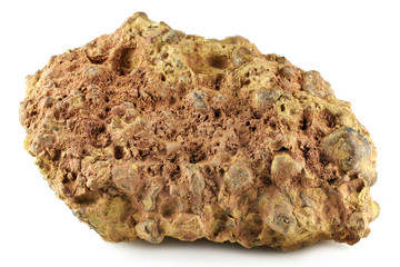bauxite from Gant, Hungary isolated on white background