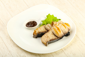 Grilled shark steak