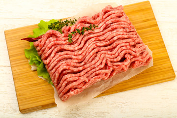 Raw minced beef meat