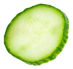 fresh slice cucumber isolated on white background
