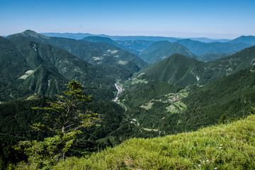 Fototapeta na wymiar Mountain Mozic - View of Alps