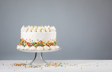 Birthday Cake with Sprinkles - obrazy, fototapety, plakaty