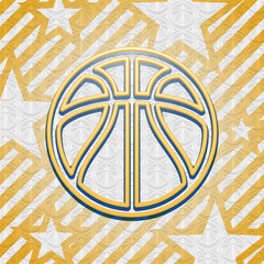 Obraz premium Modern yellow basketball background ball pattern vector sport illustration