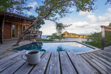 Coffee by the pool