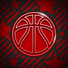 Fototapeta premium Modern red and black basketball background ball pattern vector sport illustration