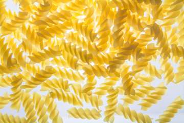 Pasta spiralis bright translucent on lighted underground