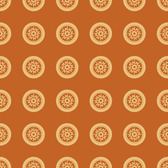 Car wheel vector illustration on a seamless pattern background